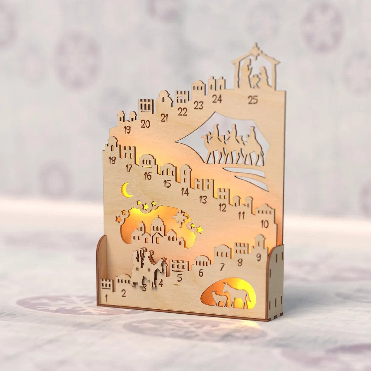 Nativity Wooden Light