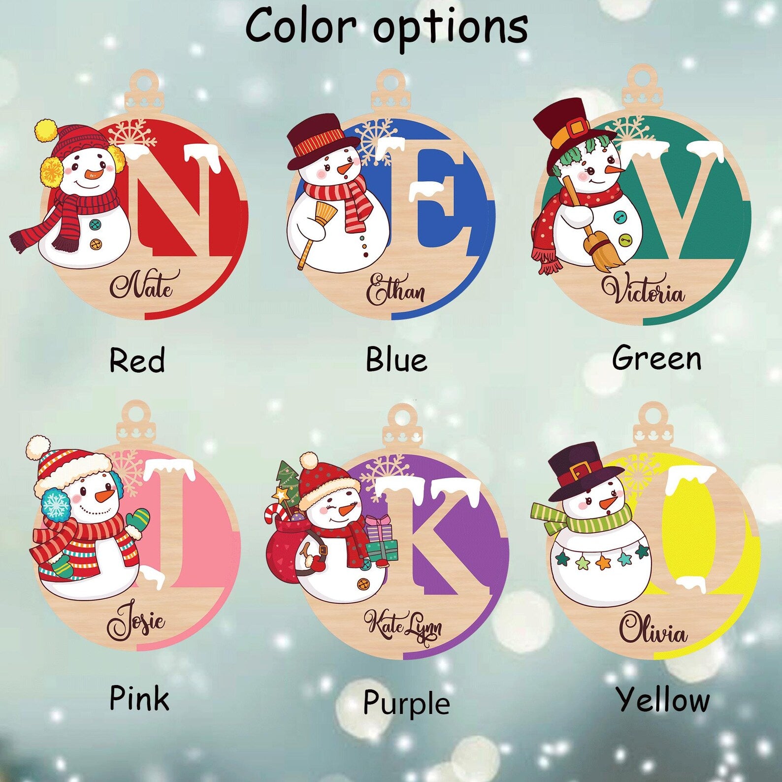 Personalized Snowman Christmas Ornament