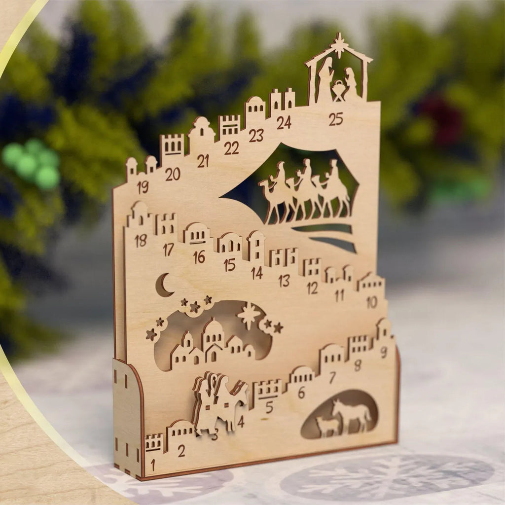 Nativity Wooden Light