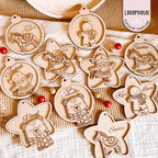 Wooden Christmas Scene Ornament – Handcrafted Holiday Decoration for Tree & Home