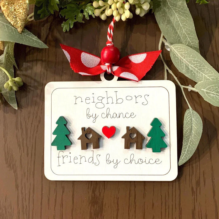 Friendship Card Christmas Tree Ornament – Heartfelt Wooden Keepsake Gift for Friends