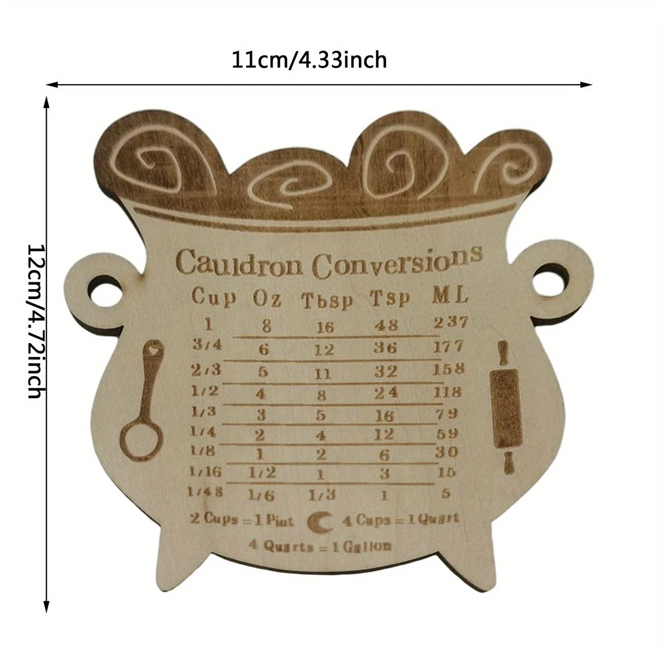 Wooden Measuring Spoon Board – Kitchen Portion Guide for Accurate Cooking & Baking