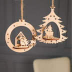 Christmas Reindeer Wooden Ornament – Handcrafted Holiday Decoration for Tree & Home