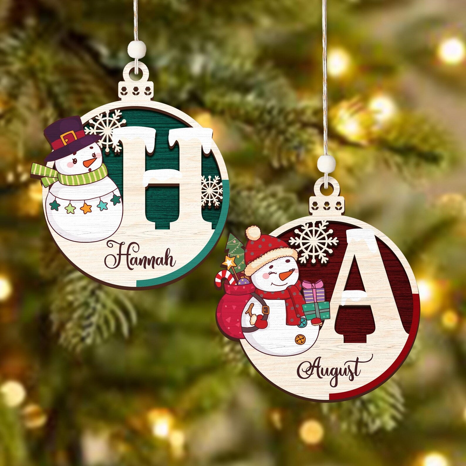 Personalized Snowman Christmas Ornament