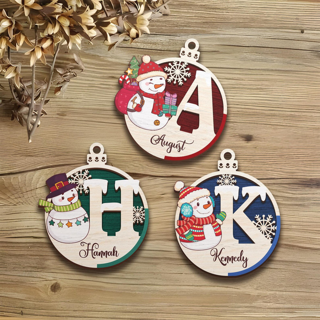 Personalized Snowman Christmas Ornament
