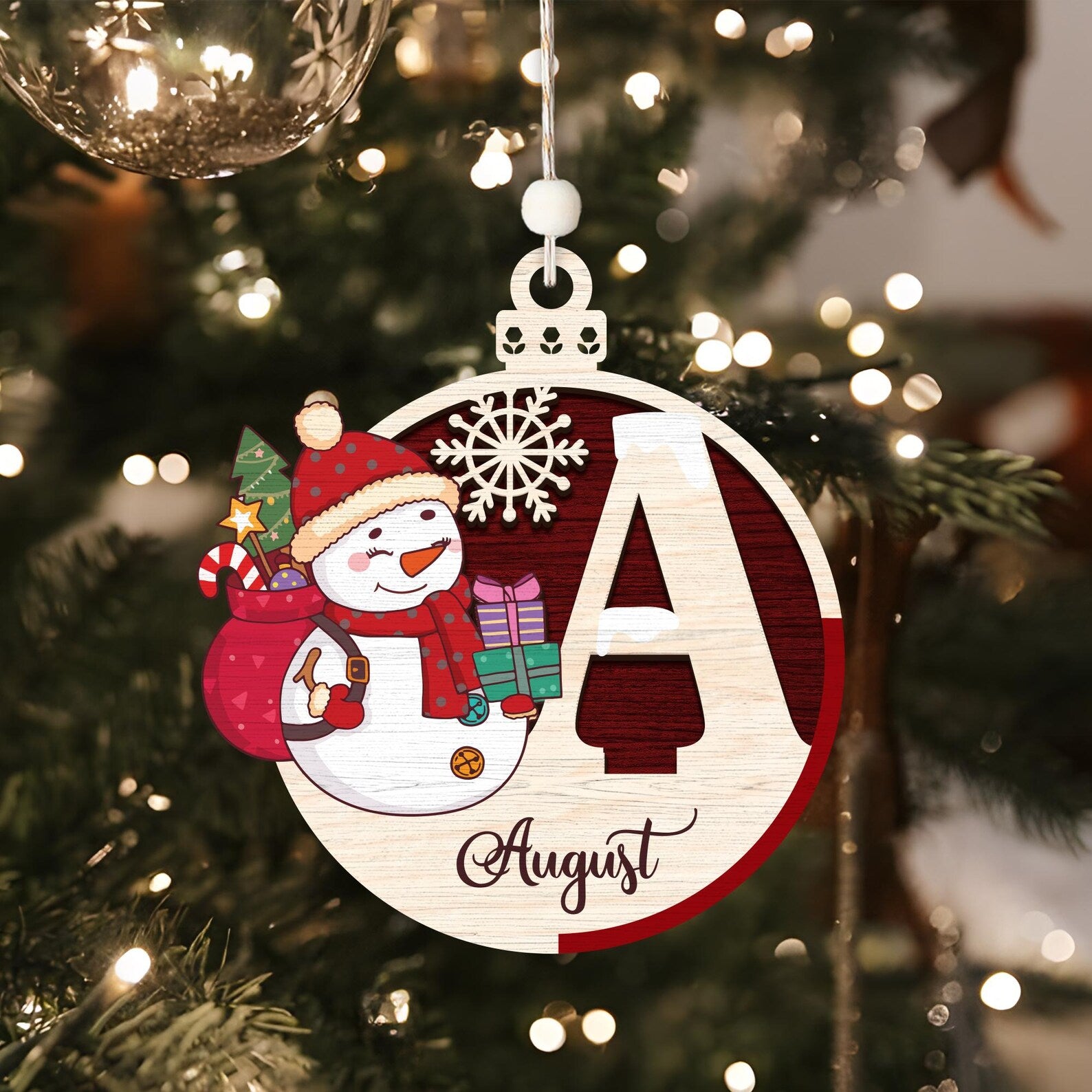 Personalized Snowman Christmas Ornament