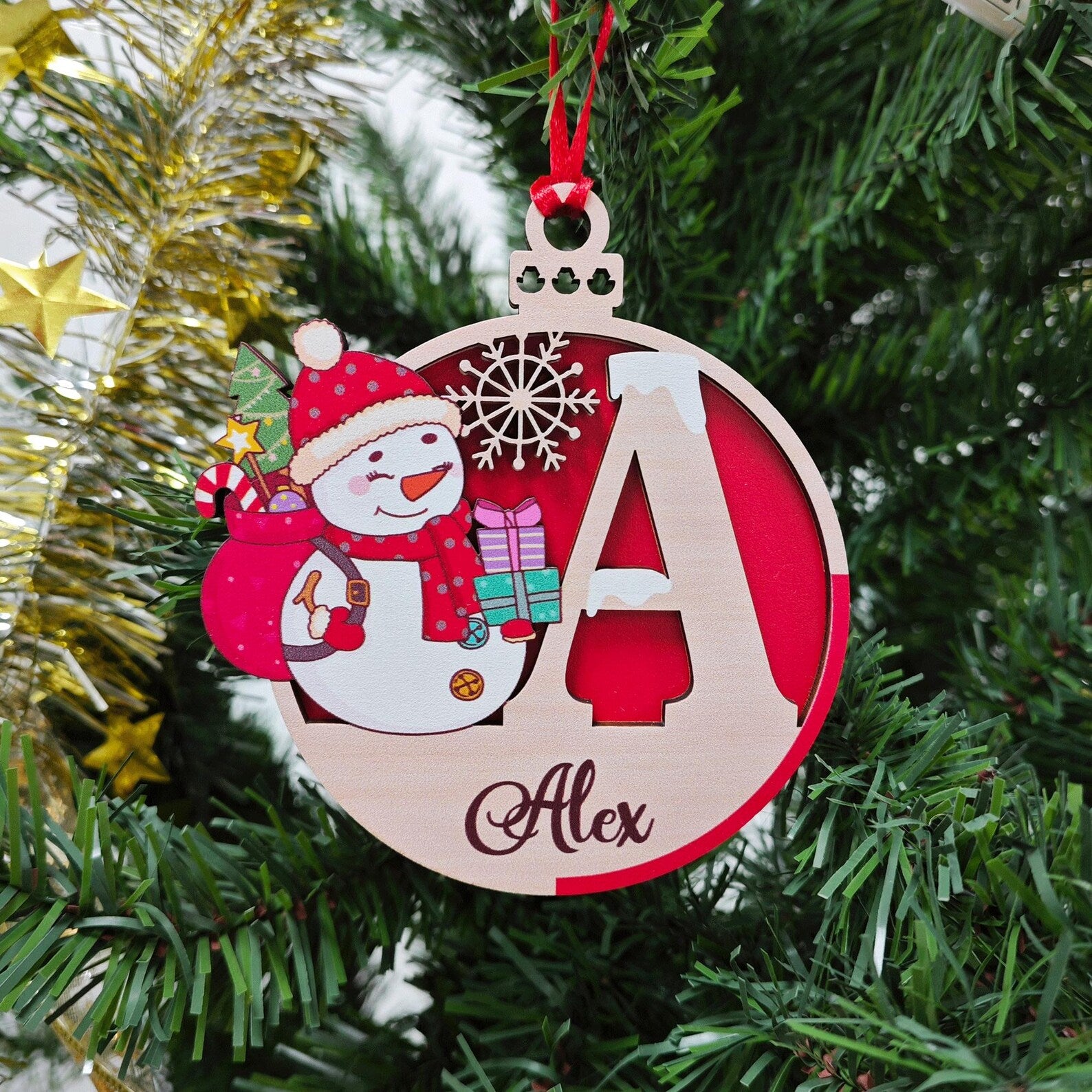 Personalized Snowman Christmas Ornament