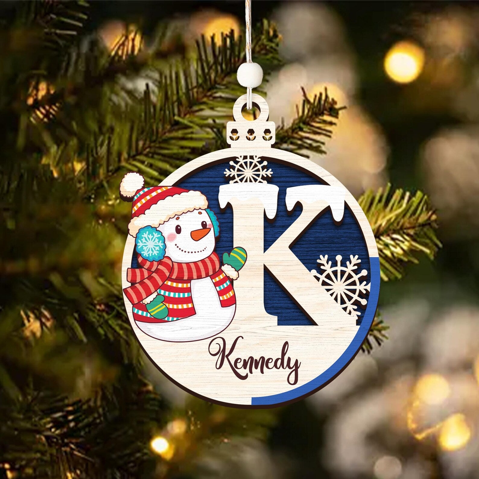 Personalized Snowman Christmas Ornament